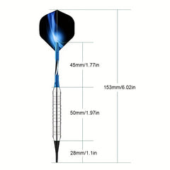 3PCS 18g Soft Tip Darts Set with Handy Box, Tips, O Rings, Wings