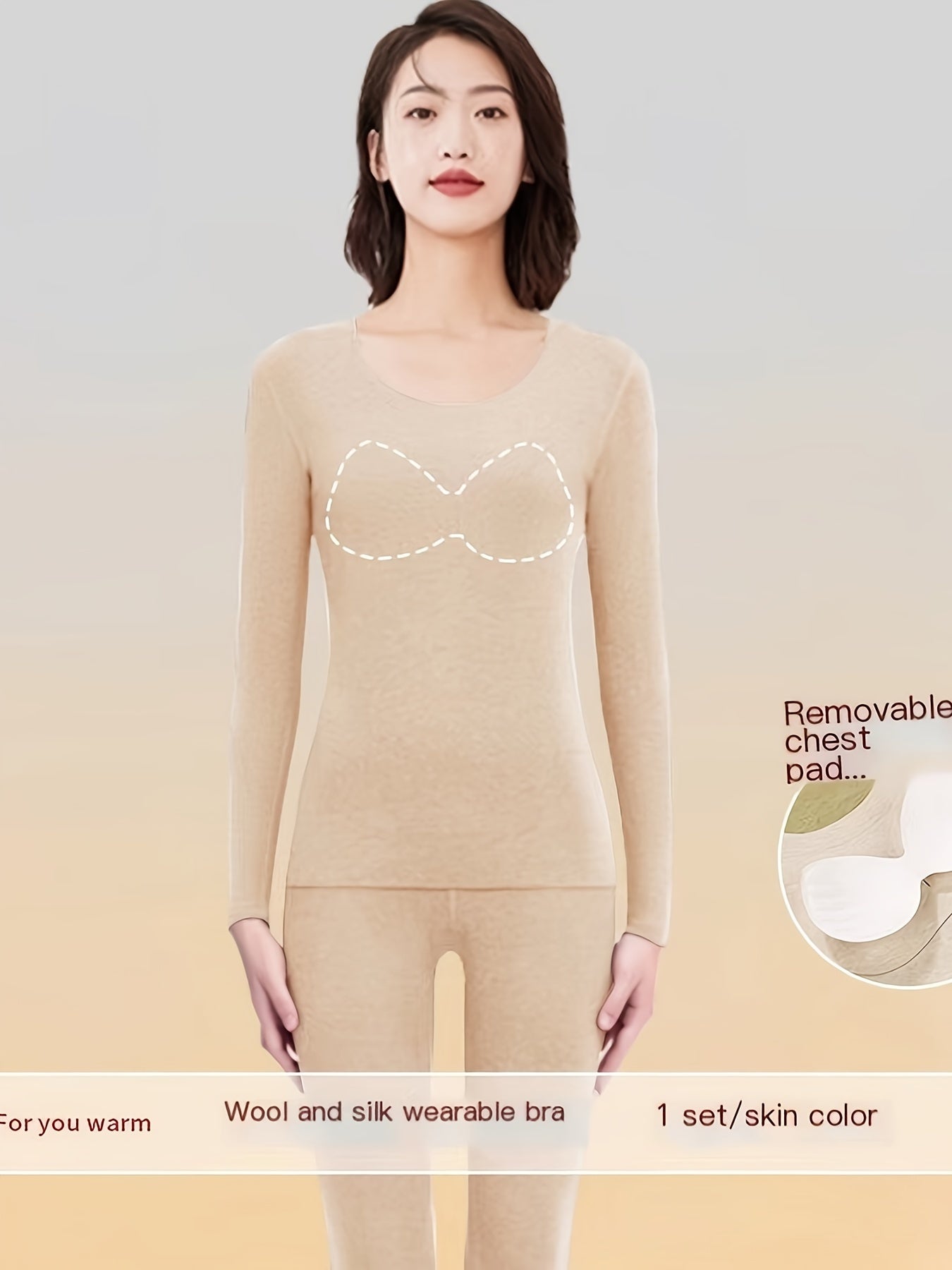 Women's Thermal Underwear Set Long Sleeve Crew Neck Tops & Pants