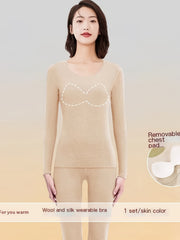 Women's Thermal Underwear Set Long Sleeve Crew Neck Tops & Pants