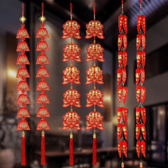 Chinese Year Lucky Ornament Bag with Tassel Couplet