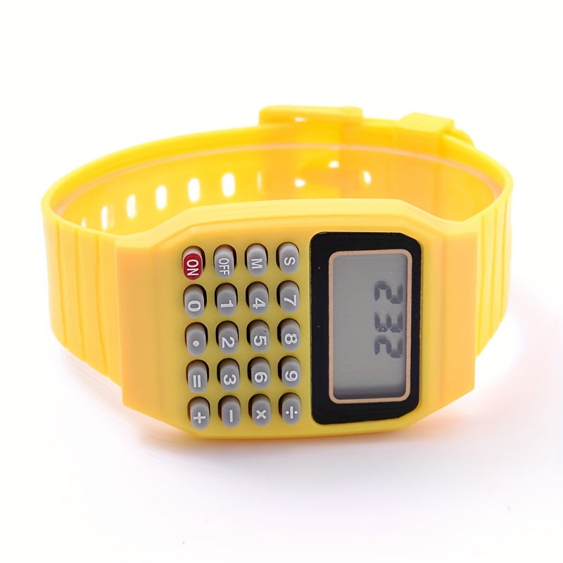 Kids Calculator Watch LCD Clock Unisex Silicone Date Time Electronic Wrist Watch