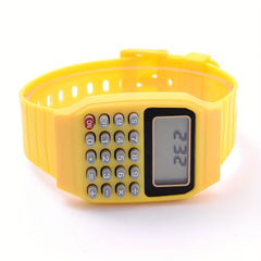 Kids Calculator Watch LCD Clock Unisex Silicone Date Time Electronic Wrist Watch