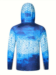 Men's Full Body Pattern Long Sleeve UV Sunscreen Fishing Shirt