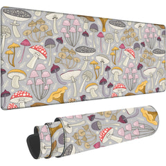 Colorful Mushrooms Gaming Desk Mat, Extended Mouse Pad