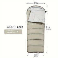 Cotton Envelope Sleeping Bag With Hat, Machine Washable