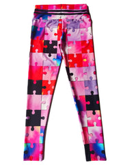 Jigsaw Printed Sports Yoga Leggings High Waist Workout Running Sports Tight