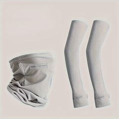 Men's Sunscreen Ice Sleeve Mask With Veil Viscose Gloves