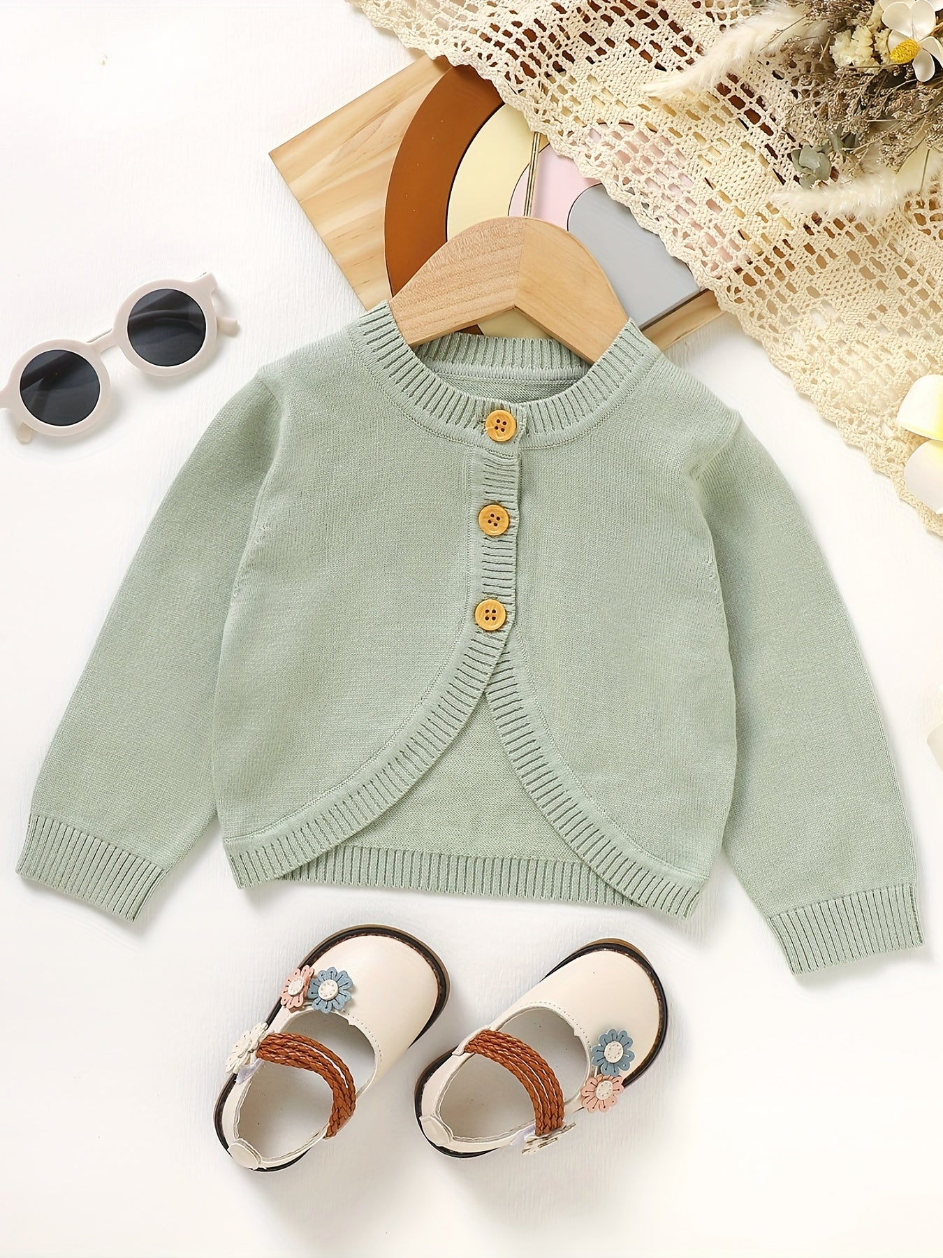 Baby Knitted Coat Toddler Girls Button Down Cardigan Top Outerwear