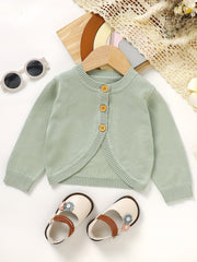 Baby Knitted Coat Toddler Girls Button Down Cardigan Top Outerwear