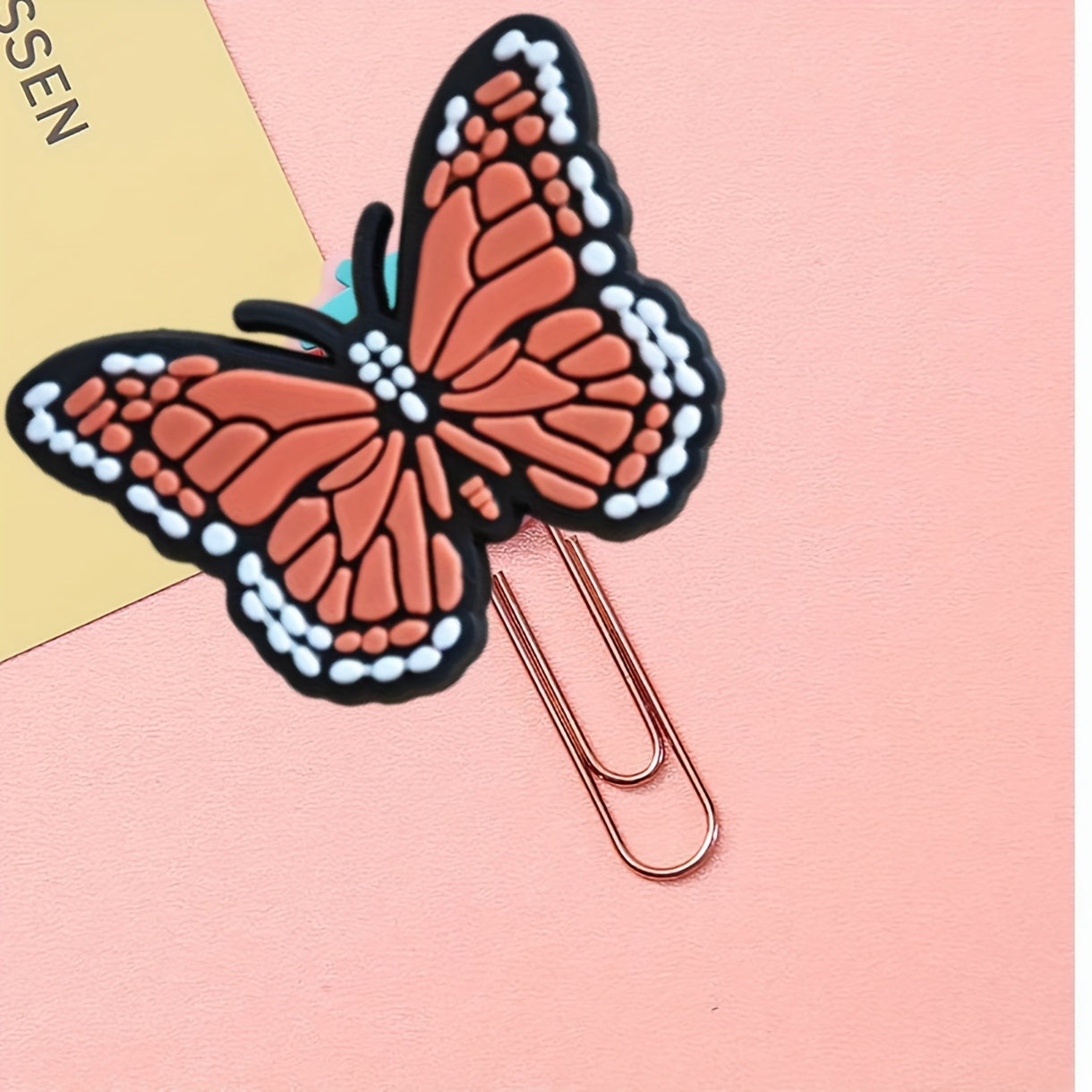 6pcs Cartoon Silicone Bookmarks with Colorful Paperclips
