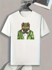Mr Frog Print Men's Graphic T shirt for Summer