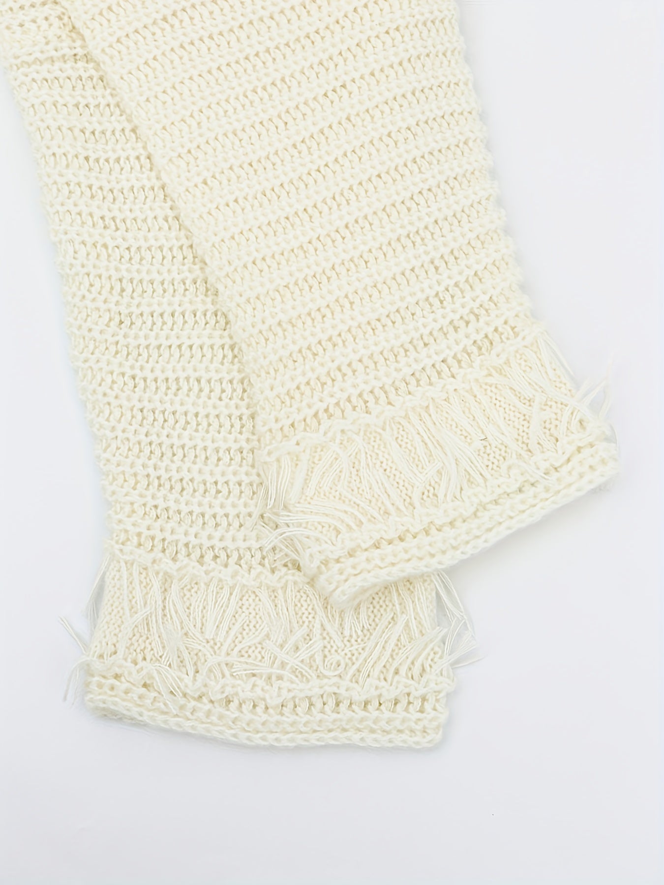 Solid Fringe Trim Cardigan Long Sleeve Open Front