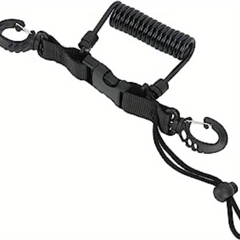 Scuba Diving Lanyard Stainless Steel Coiled Lanyard Quick Release Buckle