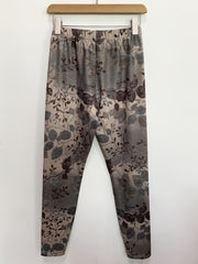 Leaf Print Skinny Leggings Elastic Waist Stretchy Leggings