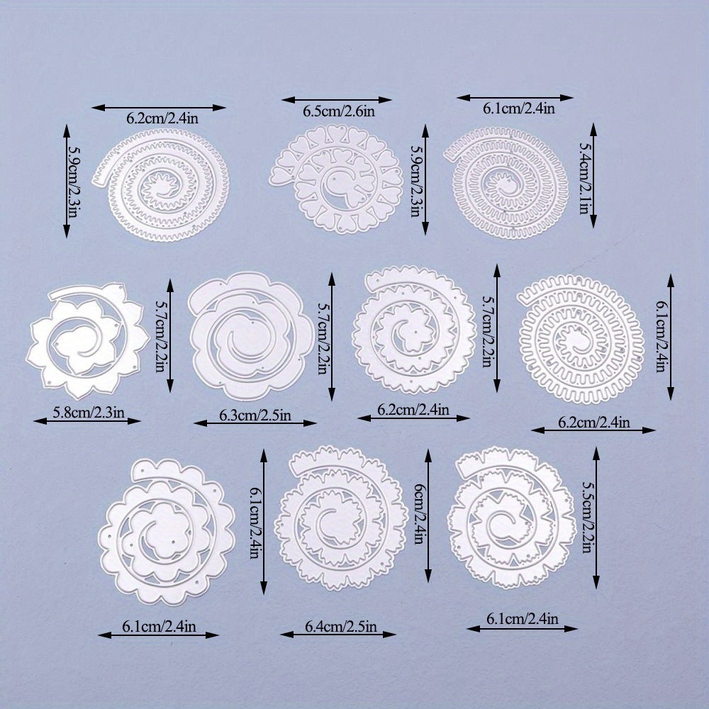 1pc Spiral Flower Metal Cutting Dies DIY Paper Crafts