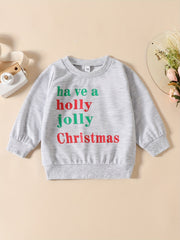 Girls Funny Letter Print Sweatshirt Long Sleeve Casual Pullover Top