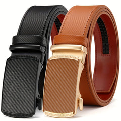 Men's Ratchet Belt Dress 4 Leather Jeans Micro Adjustable Belt