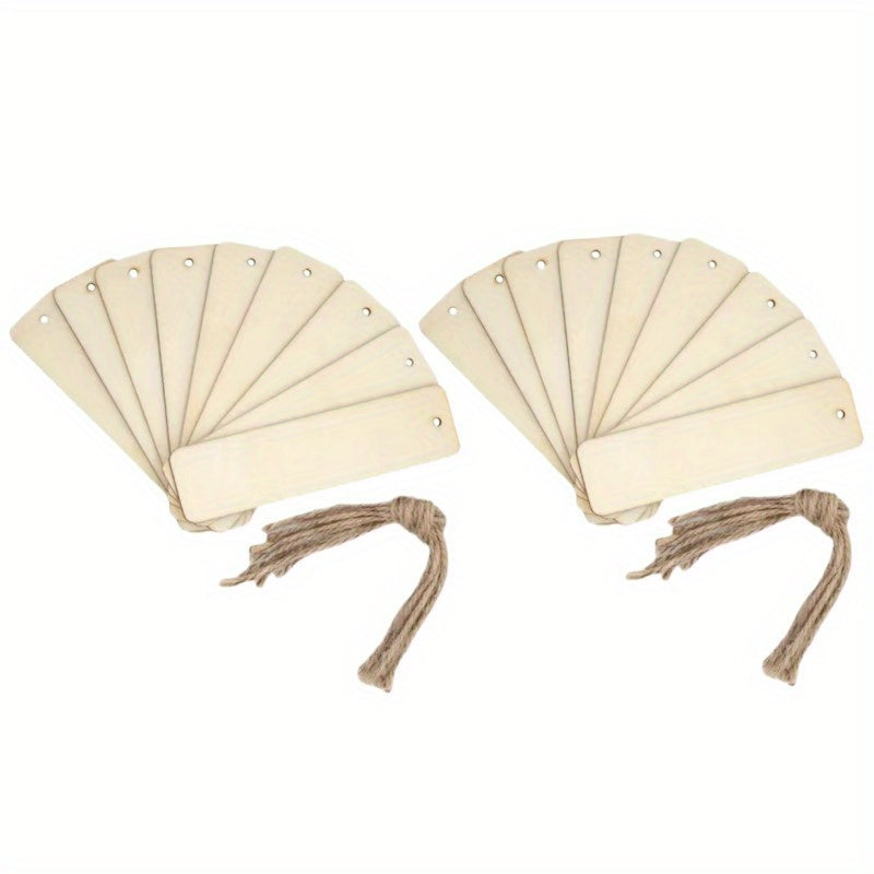 100pcs Wooden Blank Bookmark DIY Wooden Craft Unfinished Wooden Tag List Rectang