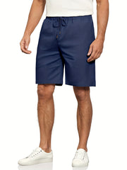Classic Comfy Shorts Men's Casual Solid Waist Drawstring Shorts