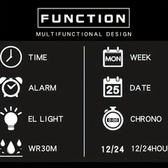Waterproof Luminous Alarm Electronic Watch Outdoor Sports Watch