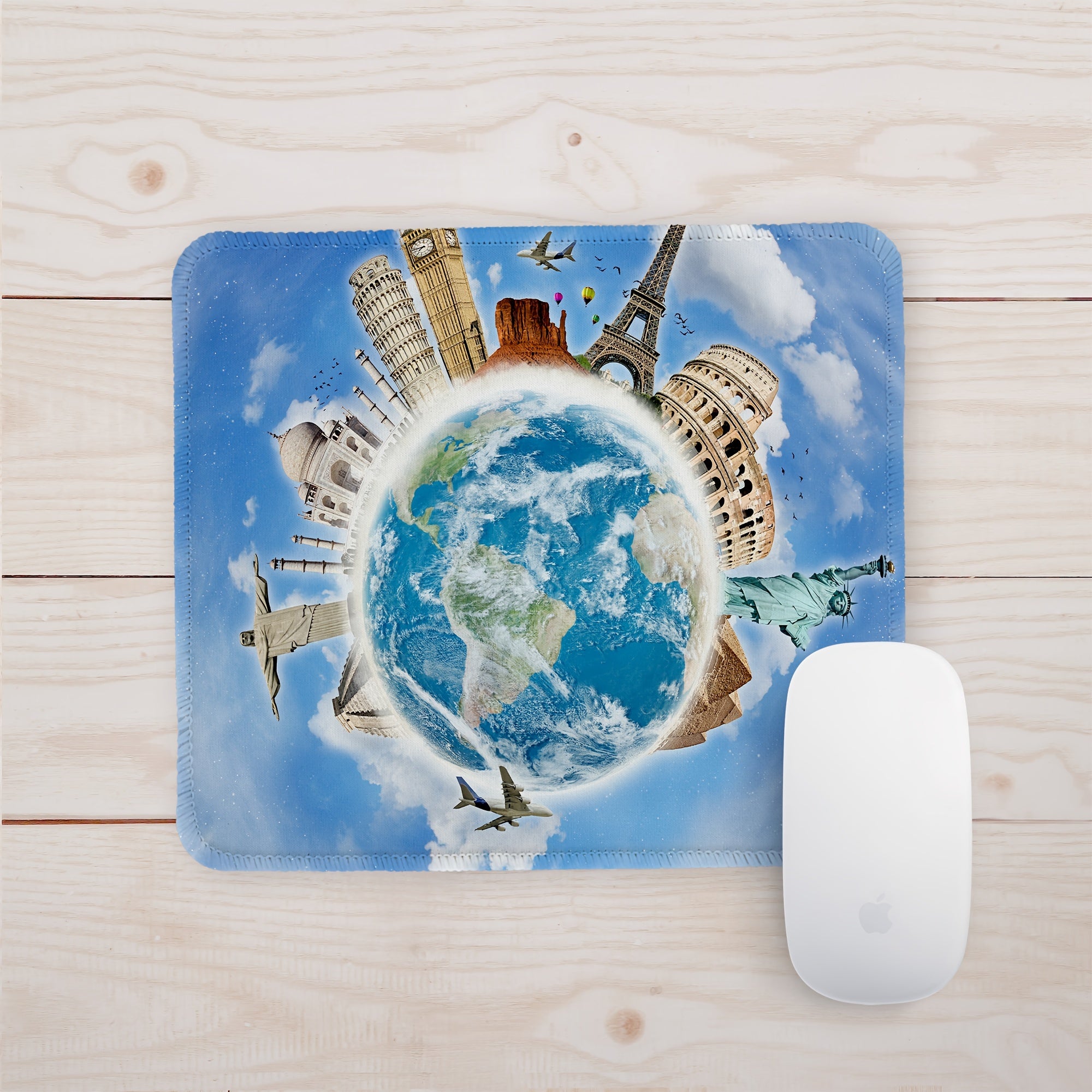 Printed Washable Mouse Pad for Office Laptops - Non-slip Rubber Base