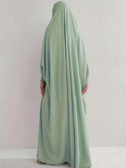 Abaya Dress Women's Plus Solid Long Sleeve Loose Full Length Dress