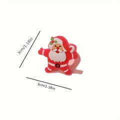 10 Pcs Christmas Glow Rings For Kids PVC Soft Rubber Ring Random Colors
