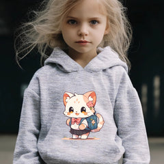 Girls Cat Graphic 2pcs Set Activewear for Spring Fall Sports