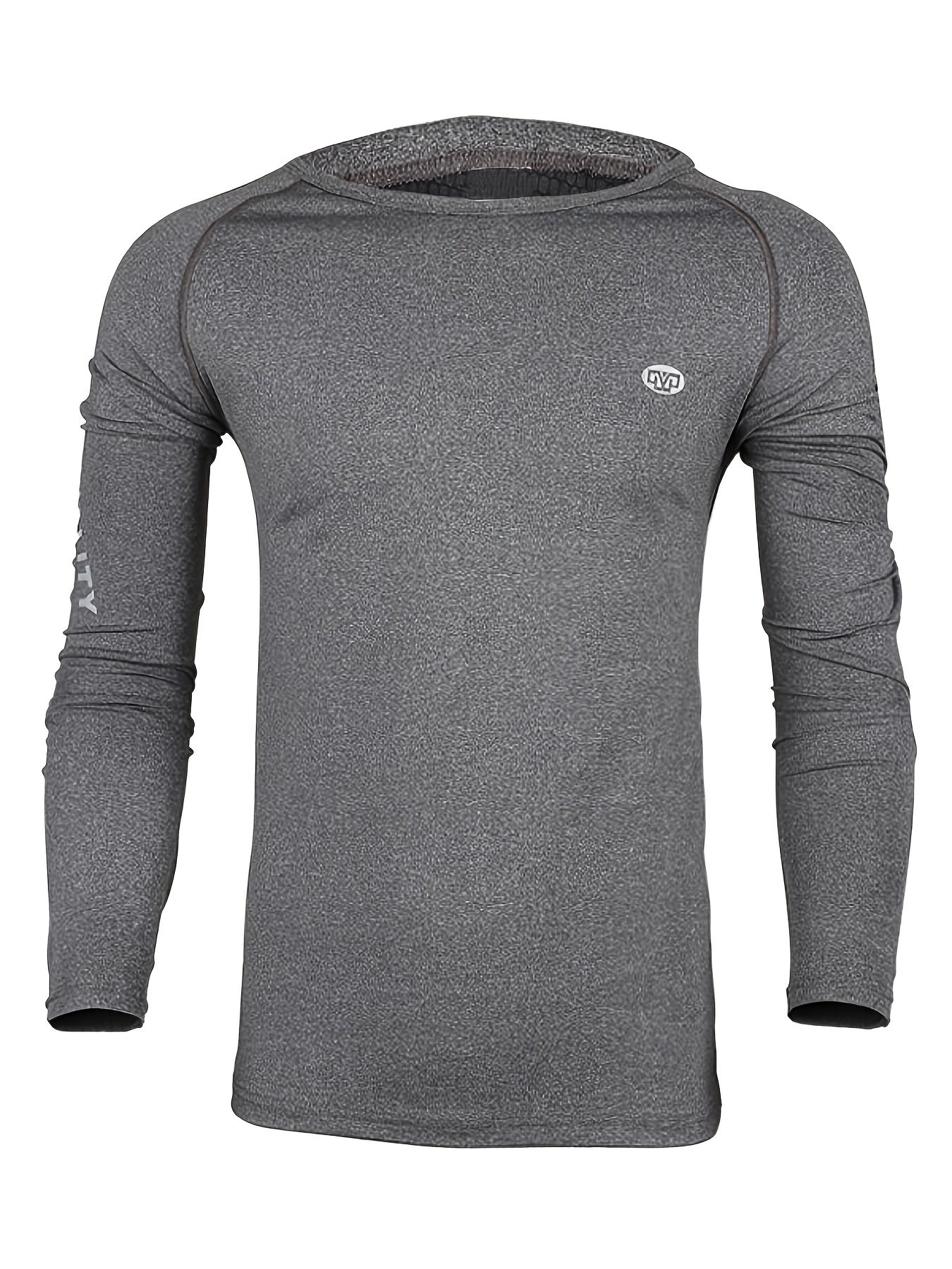 Men's Thermal Compression Sports Shirt Long Sleeve Crew Neck Baseball Base Layer
