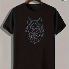 Lion Print Men's Graphic T-shirt for Summer