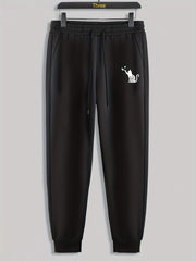 Cat Butterfly Print Men's Drawstring Sweatpants Casual Trousers