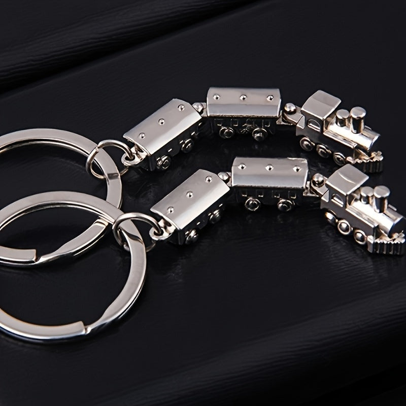 Metal Movable Joint Mini Train Model Keychain Gift