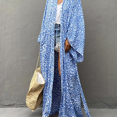 Leopard Print Maxi Cover Up with Belt