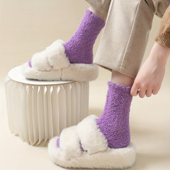 6 Pairs Fuzzy Socks Warm & Cozy Women's Stockings