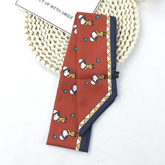 Silk Long Scarves Thin Hairbands Neckerchief Hair Scarf