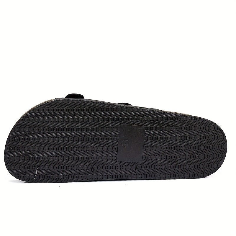 Men's Buckle Slide Sandals Non Slip Casual Open Toe Outdoor Beach Shoes