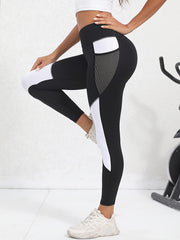 High Waisted Yoga Pants With Pocket - Stretch Running Leggings
