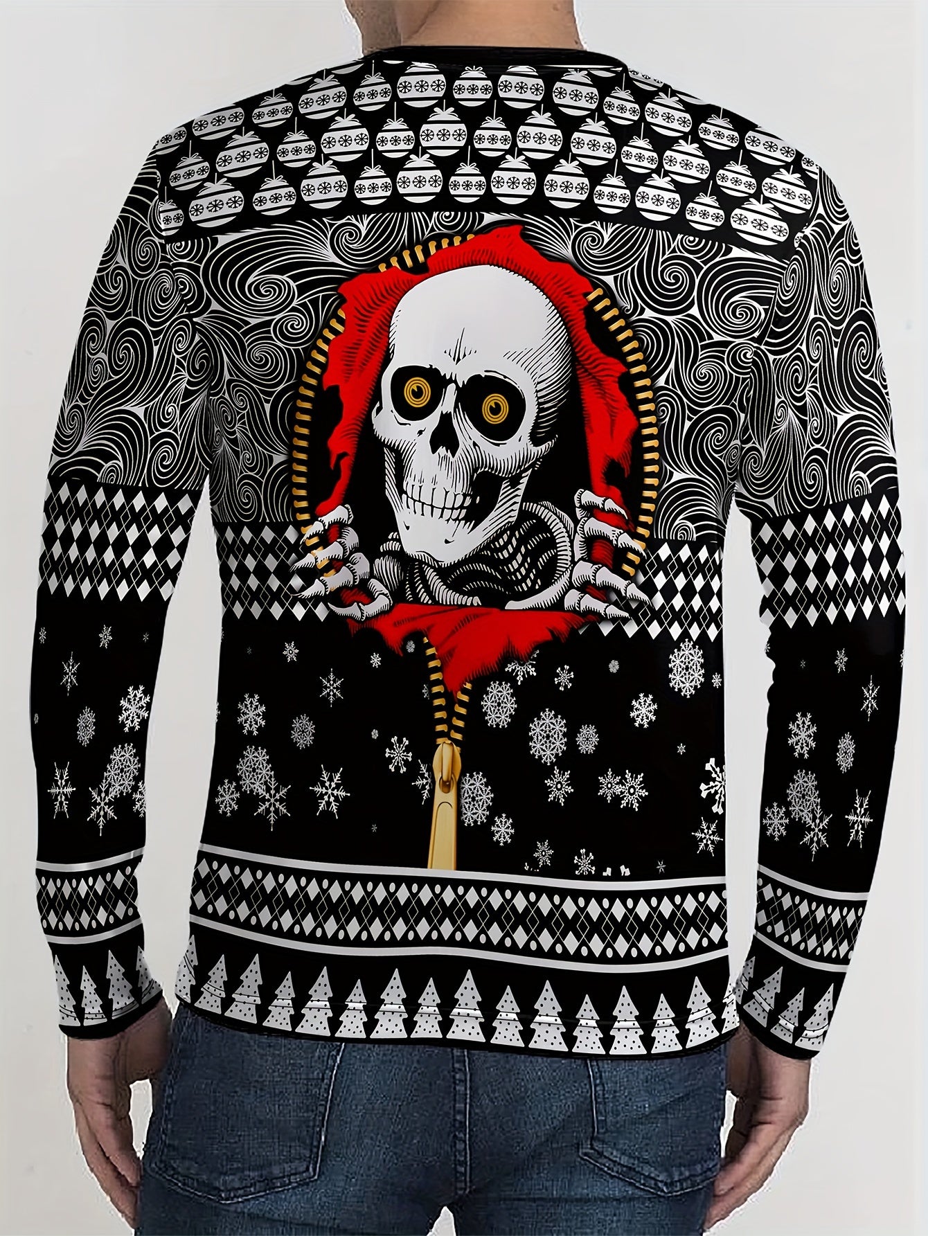 Skull & Geometry Men's 2 Piece Outfit Long Sleeve T-shirt & Sweatpants