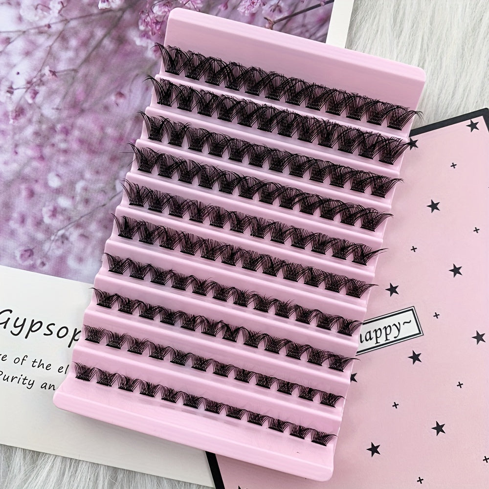 120pcs 8-16mm D Curl Cluster Lashes Individual Lashes Soft & Natural False Eyela