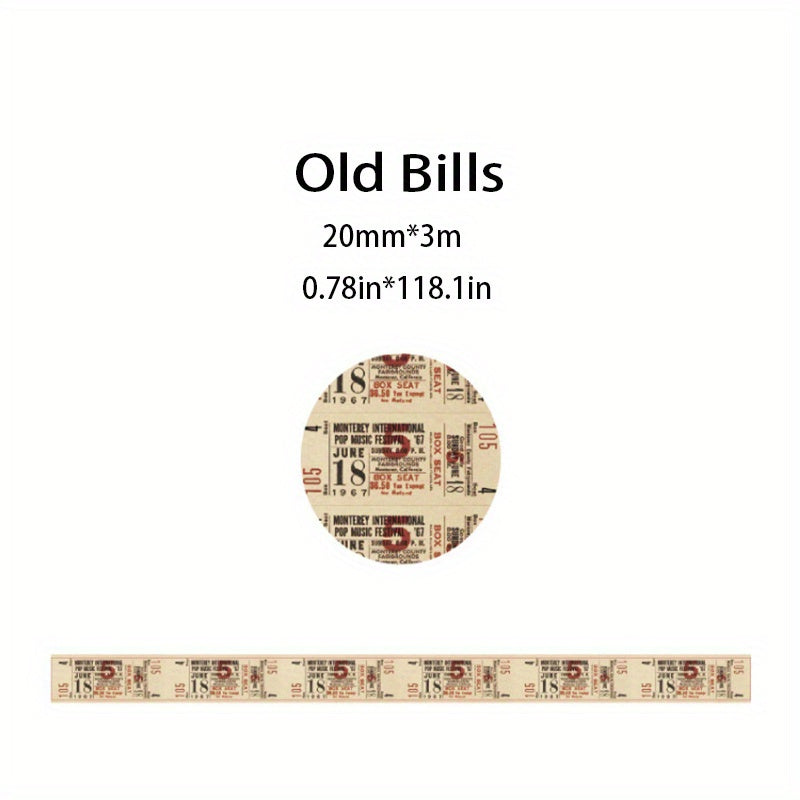 1pc Washi Retro Style Tape for DIY Crafts Gift Wrapping