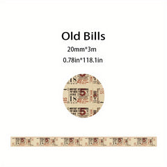1pc Washi Retro Style Tape for DIY Crafts Gift Wrapping