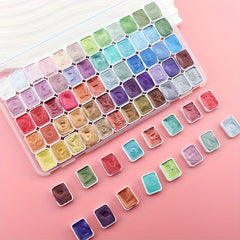 60 Colors Pearlescent Watercolor Paint Set for Artists