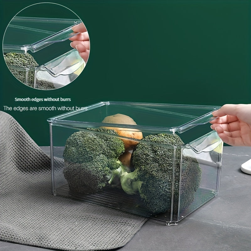 Plastic Refrigerator Storage Box with Lid Fresh Keeping