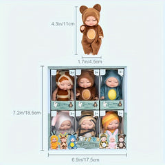 6pcs Fairy Princess Doll Set with Pajamas for Birthdays & Holidays