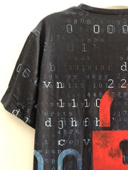 LOCK Pattern Print Men's Short Sleeve Comfy T-shirt Graphic Tee
