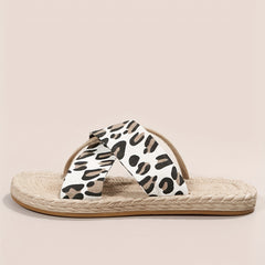Leopard Print Beach Sandals Lightweight Open Toe Slippers