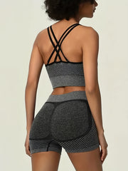 Striped Textured Bra & Panties Set