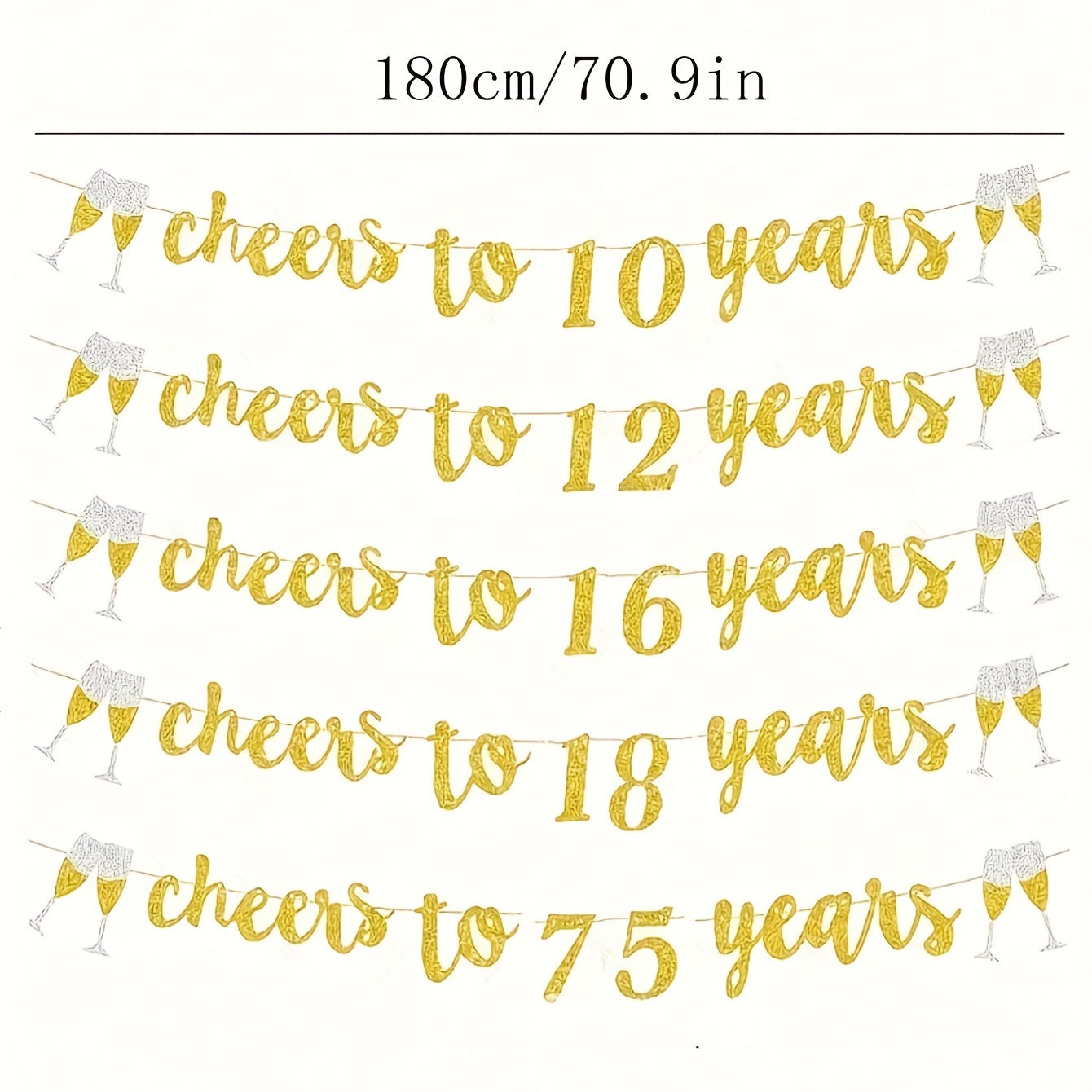 Alphabet Pull Flower CHEERS TO 10 90 Flag Birthday Party Decoration