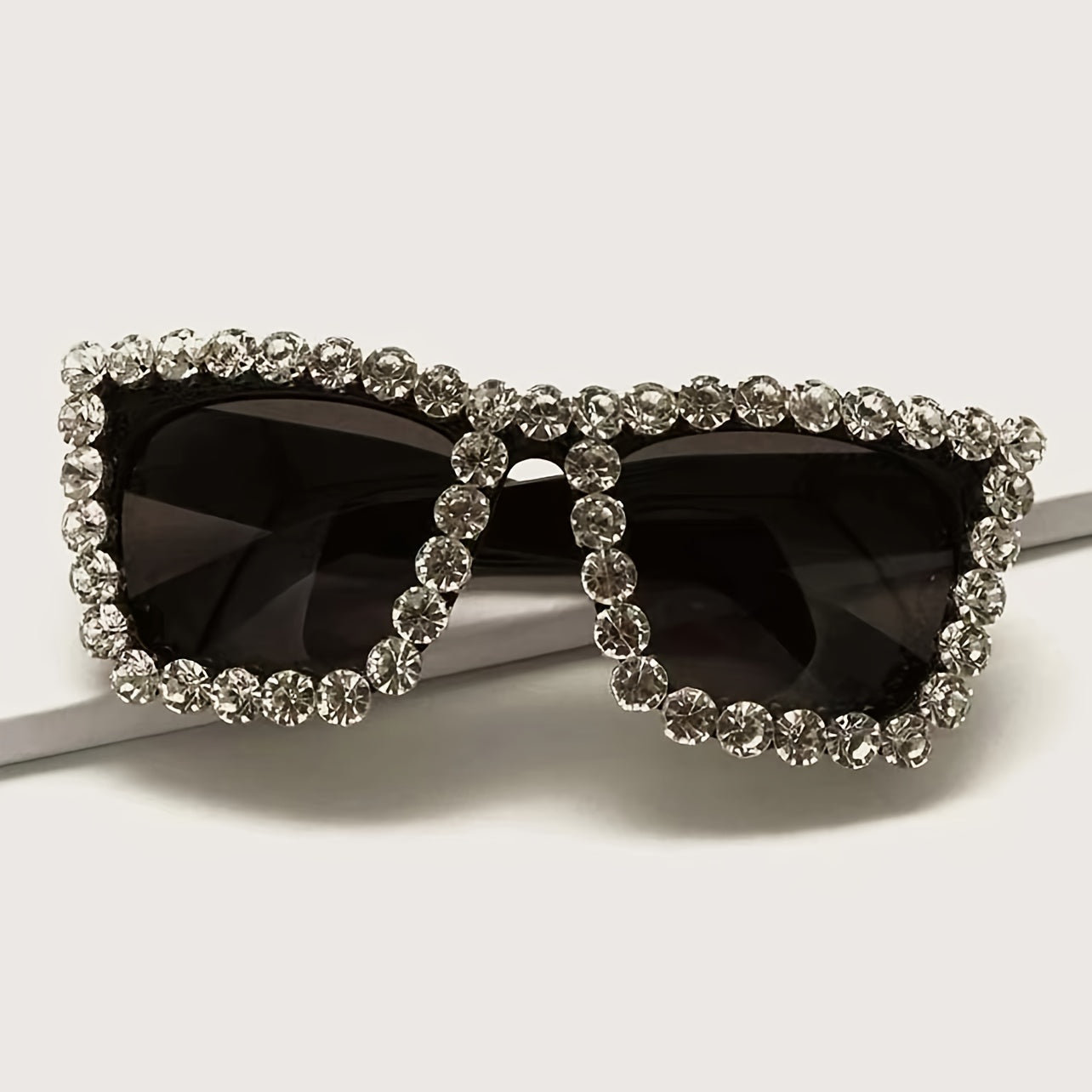 Oversize Rhinestone Frame Sunglasses UV Protection