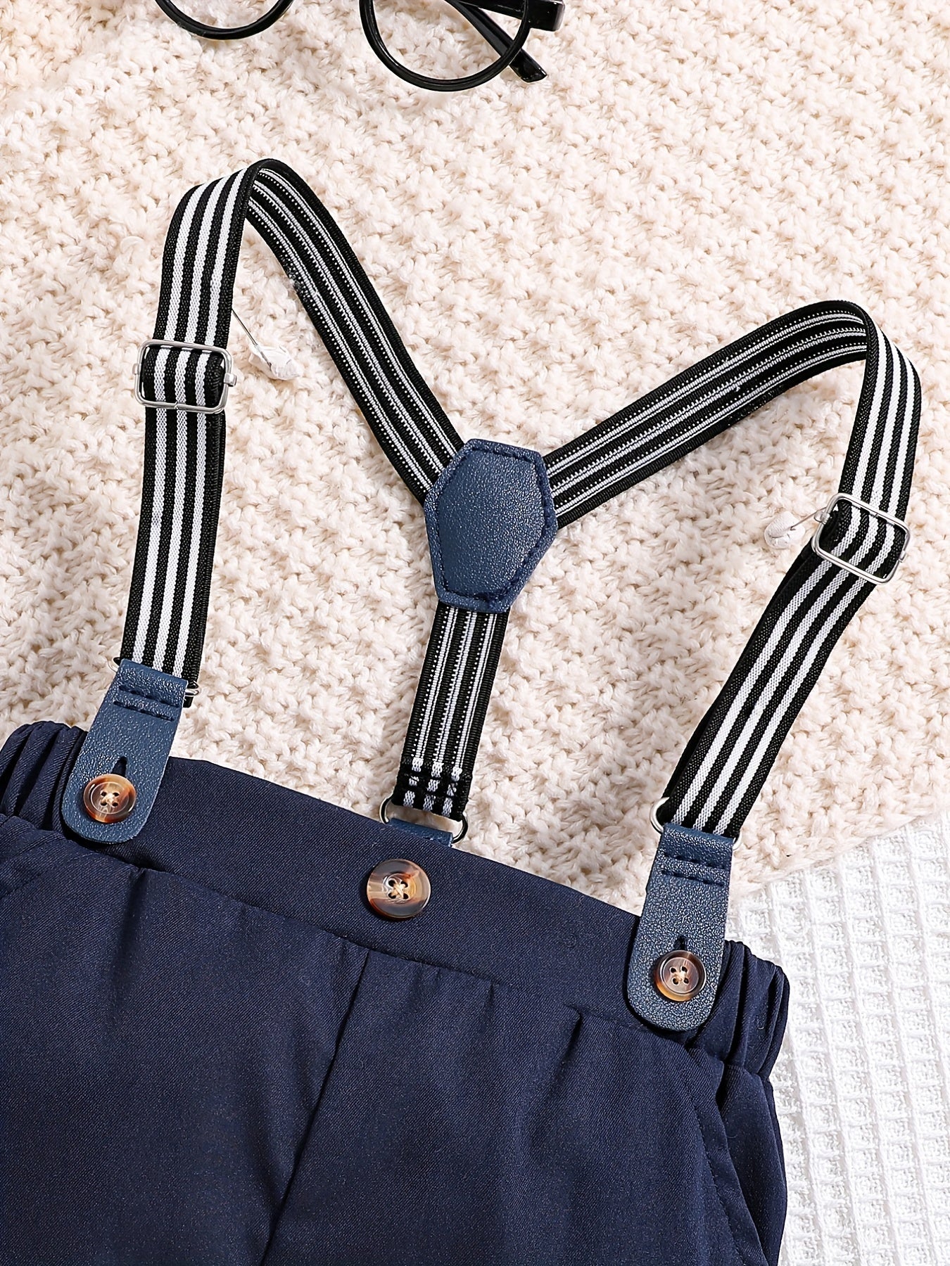 Baby Boy Striped Gentleman's Suit Romper & Suspender Pants 2pcs